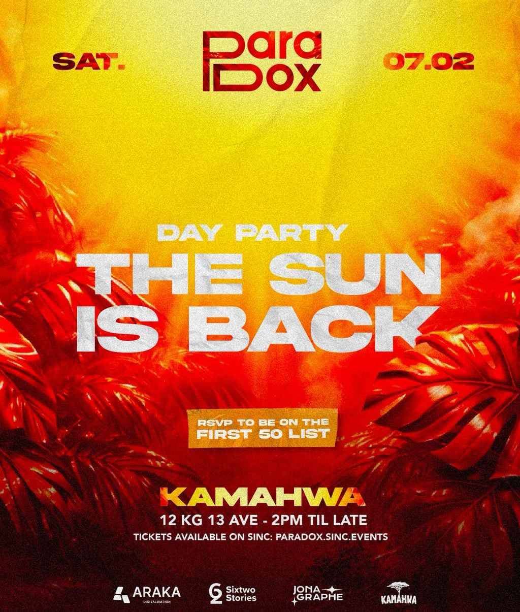 Paradox; Day Party the sun is Back 